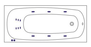 Гидромассажная ванна Whitecross Layla 0102.180080.100.LINE.GL 180x80см Line золото